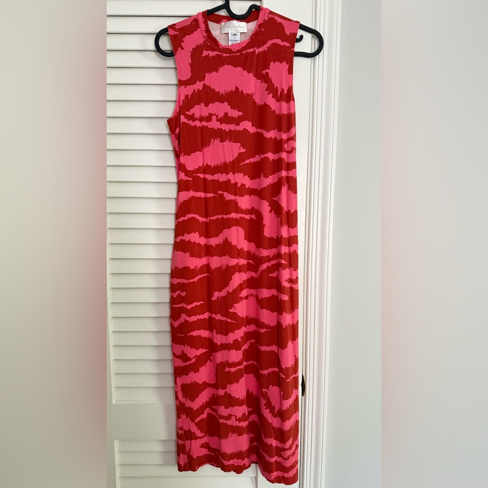 Corey Lynn Calter Vibrant Pink and Red Dress XS runs small